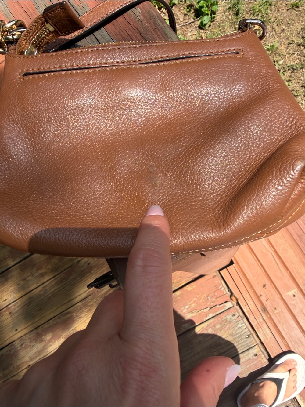 Michael Kors Tan Brown Pebbled Leather Shoulder Bag EUC - Picture 8 of 10